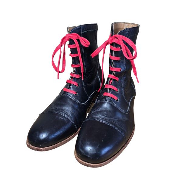 Sitrana Mens Boots Black Full Grain Leather Hand Made Chile Calf US Mens 8-8.5 - Picture 3 of 7